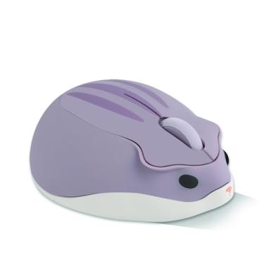 Imagem de Mouse sem fio de 2.4GHz, bonito animal hamster forma mini mouse de viagem, 1200DPI Portátil Celular Mouse Óptico Mouse USB Computer Mice, Mouse Silencioso Sem Fio para PC Laptop Notebook Notebook MacBook (Roxo)
