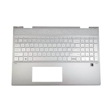 Imagem de Substituição de apoio para as mãos prata com teclado retroiluminado para HP Envy X360 15-DR 15M-DR L56975-001