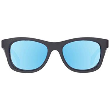 Imagem de Babiators Baby Navigators – Óculos de sol para bebês, crianças, proteção UV, durável, dobrável e à prova de bebês, Preto com lentes espelhadas azul escuro polarizadas, Ages 6+Y