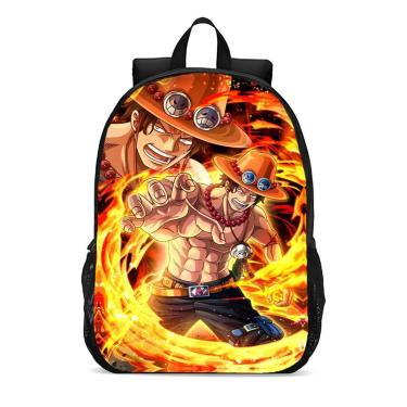 Imagem de Mochila Escolar Infanto Juvenil Anime One Piece Ace Capitão Novidades 0310-Unissex