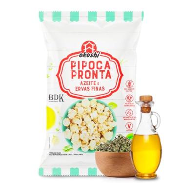 Imagem de OKOSHI Pipoca Pronta Azeite e Ervas Finas - Pipoca Saudável, Snacks Saudáveis de Baixa Caloria, Lanches Fit para Dieta, Salgadinho Leve - Vegano, Sem Glúten, Sem Lactose, Sem Gordura Trans, Kosher - 35g