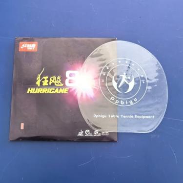 Imagem de Tênis de mesa DHS Hurricane 8 borracha, vermelho ou preto, espessura: 2,15 mm, dureza: 40, para competições de controle e loop de ping pong (vermelho)