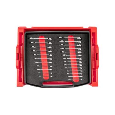 Imagem de TEKTON Conjunto de chaves combinadas robustas com gaveta superior aberta e rack, 25 peças (1/4-3/4 pol., 6-19 mm) | OLB94205