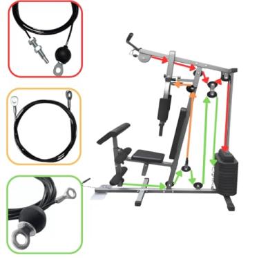 Imagem de Kit Cabos De Aço Para Estação De Musculação Wct 80Kg