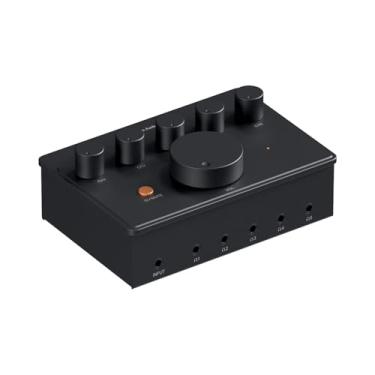 Imagem de HiFiGo PH05 amplificador divisor de fone de ouvido de 5 canais com adaptador de energia de 12 V, mini amplificador de fones de ouvido para estúdio de música, compartilhamento de áudio, monitor de