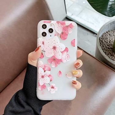 Imagem de 3D Relief Painted Phone Case para iphone 12 Mini 11 Pro XS Max 7 8 Plus 6 6s XR XR Flor Relevo Macio Silicone Protetor Capa Traseira, 08,12 pro max 6.7