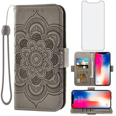 Imagem de Asuwish Compatível com iPhone Xs X 10 10s capa carteira e protetor de tela de vidro temperado capa flip porta-cartões capas de celular para iPhoneX, iPhoneXs, iPhone10 i PhoneX SX 10x 10xs X,