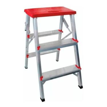 Imagem de Escada Banqueta Alumínio 3 Degraus 120 Kg - Gibafer