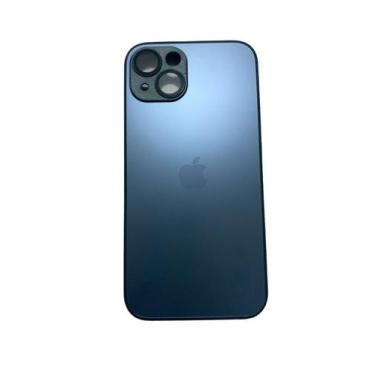 Imagem de Capa Capinha Glass Para iPhone 13 Azul com MagSafe Case Luxo - AG GLAS