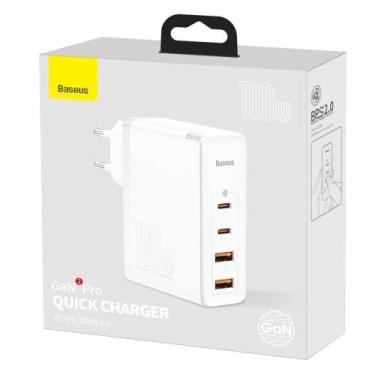 Imagem de Baseus Carregador 100W GaN2 Pro Quick Charger PD 4.0 2usb-c + 2-usb-a