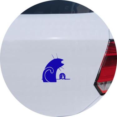 Imagem de Adesivo de Carro Gato e Rato na Toca - Melhor Adesivo, Azul
