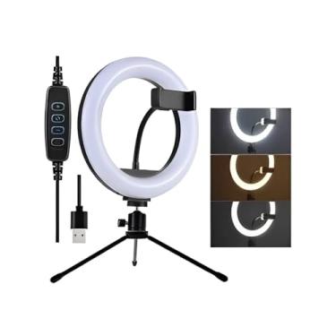 Imagem de Ring Light Led Iluminador Selfie Makeup 20cm + Tripé De Mesa