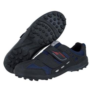 Imagem de Sapatilha Ciclismo Trilha Bike Sapatênis Crshoes 9000, Azul, 44