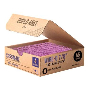 Imagem de Wire-o para Encadernação 2x1 A5 Rosa Claro 7/8 para 180 fls 04un - Cas