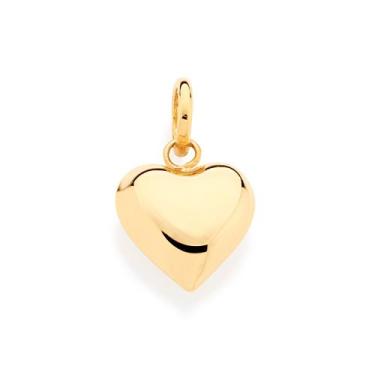 Imagem de Pingente banhado ouro 3x 24k 18k e 22k feminino coração almofada liso 