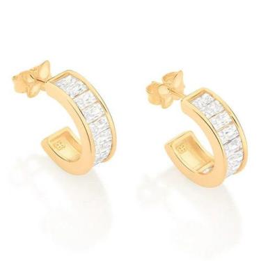 Imagem de Brincos banhado ouro 3x 24k 18k e 22k ou prata 925 femininos meia argo