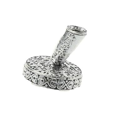 Imagem de Acxico 1 pç Vintage Redondo Metal Inserção Caneta Suporte de Penas Colcha Base para Escola Escritório Suprimentos Presente de Estudante, Prata