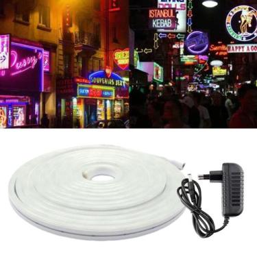 Imagem de Kit Fita Tira Mangueira Flexível De Led Iluminação Branco Quente Neon 