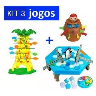 Imagem de Combo 3 Jogos Infantil Crianças Felizes Pula Macaco na Árvore + Navio 