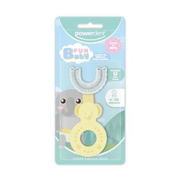 Imagem de Escova Dental Infantil Bebê Formato U 360º Graus Silicone Fun Baby Pow