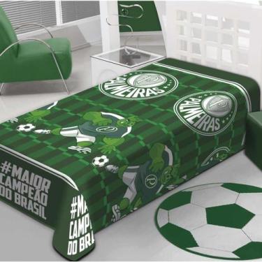 Imagem de Cobertor Manta Solteiro Jolitex Time Futebol Palmeiras Verdão Vai Cori
