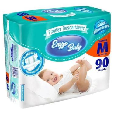 Imagem de Kit Com 3 Pacotes Enzzo Baby M Com 270 Fraldas Atacado Barato Revenda