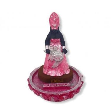 Imagem de Incensário Obá Rosa 12 Cm 3 Varetas Em Resina - Lua Mística - 100% Ori