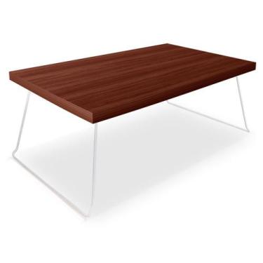 Imagem de Mesa de Centro Berlim Retangular em Aço e MDF Clean - Branca e Villand