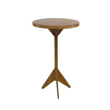 Imagem de Bistrô Tampo Redondo em Madeira Maciça Natural - CASA TREE, BEGE