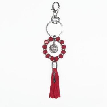 Imagem de Chaveiro Ogum Cristais Vermelho - Balaio de Santo