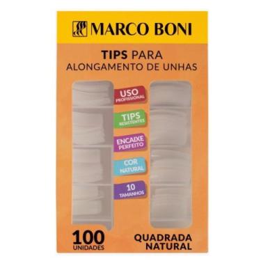 Imagem de Kit Com 100 Tips de Alongamento de Unhas Quadrada Natural - Marco Boni