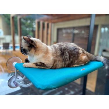 Imagem de Cama Rede De Janela Para Gatos Suspensa Azul - Gatificação - Petlon