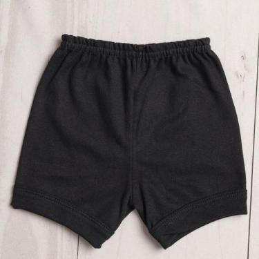 Imagem de SHORT TAPA FRALDA Bebê  SUEDINE 100% ALGODÃO - LETICIA CAT, Preto, M