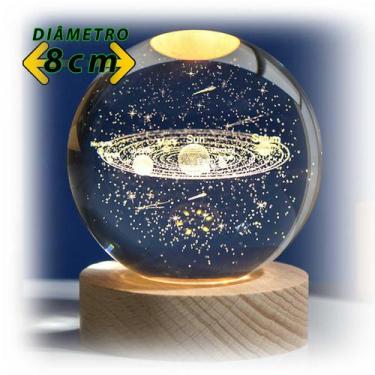 Imagem de Luminária Esfera Cristal Mesa Led Planeta Enfeite Quarto Top - Luminár