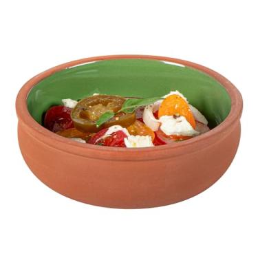 Imagem de Restaurantware - Terra Tek Cazuelas de terracota de 200 ml, 10 potes de barro esmaltados verdes para cozinhar - Pronto para forno, micro-ondas, potes de terracota, laváveis na louça, para cozinhar e