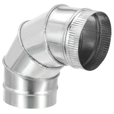 Imagem de PATIKIL Conector de tubo de duto de cotovelo de 90 graus OD 12.7 cm, conector ajustável de tubo de combustão de chaminé de ventilação HVAC, adaptador de ferro galvanizado para tubo de escape de