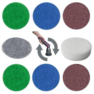 Imagem de TECFUN Cabeças de escova de substituição para esfregão giratório elétrico para esfregão giratório sem fio, pacote com 8 acessórios de escova extra adequados para TECFUN S1 Pro e L1 Power Scrubber,