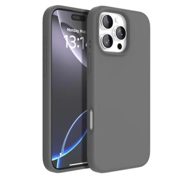 Imagem de IAIYOXI Projetada para iPhone 16 Pro Max de 6,9 polegadas, capa de silicone líquido premium com forro de microfibra macio antiarranhões, capa protetora fina à prova de choque para homens, mulheres e