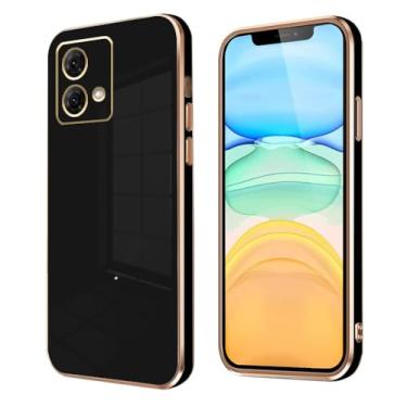 Imagem de Compatível com Moto G84 capa de silicone rosa, capa para celular Motorola Moto G84 à prova de choque capa fina e macia (preto)