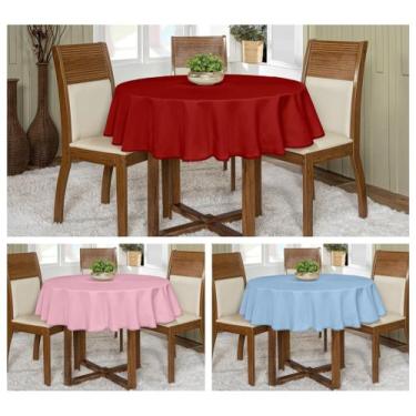 Imagem de Kit 3 Toalhas De Mesa Oxford Redonda 4 lugares 1,45m Várias Cores Buff