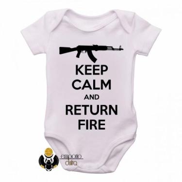 Imagem de body nenê criança roupa bebê Keep Calm Return Fire  - Empório Dutra, G