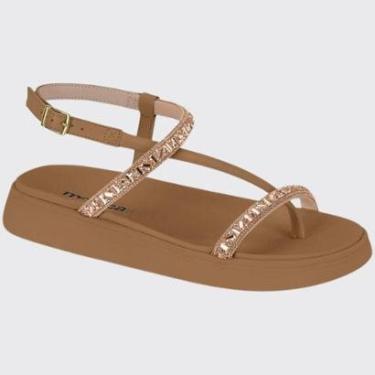 Imagem de Sandália Slide Feminina Flatform Papete Tiras Brilhante Moleca 5499.105.28281-Feminino