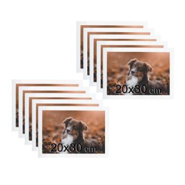 Imagem de Kit 10 Porta Retratos C/vidro 20x30 Moldura Branca para fotos e decora