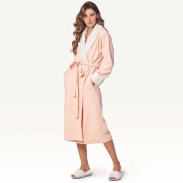 Imagem de Robe Feminino Moletinho Salmão 10.01.081 - Toque Sleepwear, M