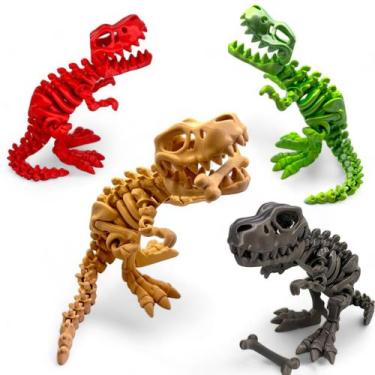 Imagem de T-Rex Esqueleto Articulado Brinquedo Dinossauro Fidget Toy Dino Tirano