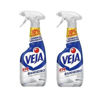 Imagem de Kit com 2 Limpador Veja X-14 Banheiro Tira Limo 2 em 1 500ml