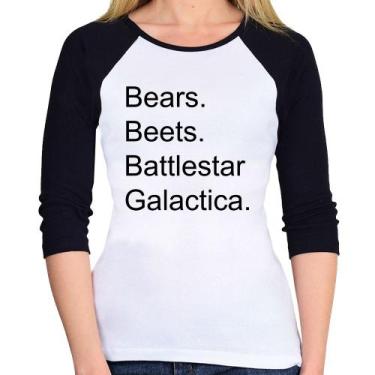 Imagem de Baby Look Raglan Bears. Beets. Battlestar Galactica. Manga 3/4 - Foca 