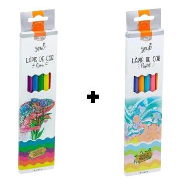 Imagem de Lápis de Cor BRW Pastel, Metalizado, Neon Opções c/ 06, 12 ou 18 Cores