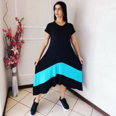 Imagem de Vestido Plus Size Evangelico Mullet Soltinho Gestante de Ponta e Bico 