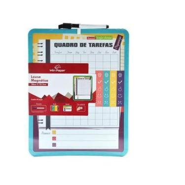 Imagem de Lousa Magnética Semanal c/ Caneta Apagador Imãs Adesivos 28X35,5 cm  -